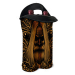 Gold Odin With Huginn And Muninn Print Double Neoprene Wine Tote