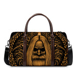 Gold Odin With Huginn And Muninn Print Duffle Bag