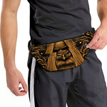 Gold Odin With Huginn And Muninn Print Fanny Pack