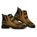 Gold Odin With Huginn And Muninn Print Flat Ankle Boots