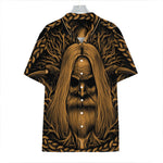 Gold Odin With Huginn And Muninn Print Hawaiian Shirt
