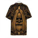 Gold Odin With Huginn And Muninn Print Hawaiian Shirt