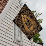 Gold Odin With Huginn And Muninn Print House Flag