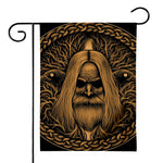 Gold Odin With Huginn And Muninn Print House Flag