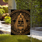 Gold Odin With Huginn And Muninn Print House Flag