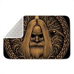 Gold Odin With Huginn And Muninn Print Indoor Door Mat