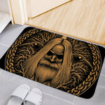 Gold Odin With Huginn And Muninn Print Indoor Door Mat