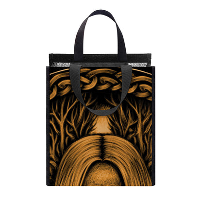 Gold Odin With Huginn And Muninn Print Insulated Lunch Tote