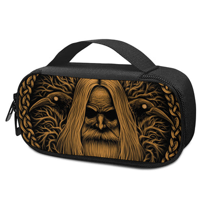 Gold Odin With Huginn And Muninn Print Insulin Cooler Travel Case