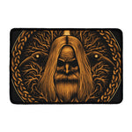 Gold Odin With Huginn And Muninn Print Kitchen Mat