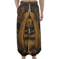 Gold Odin With Huginn And Muninn Print Lantern Pants