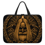 Gold Odin With Huginn And Muninn Print Laptop Sleeve With Handle