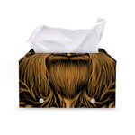 Gold Odin With Huginn And Muninn Print Leather Tissue Box Cover
