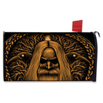 Gold Odin With Huginn And Muninn Print Mailbox Cover