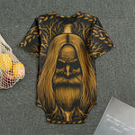 Gold Odin With Huginn And Muninn Print Men's Bodysuit