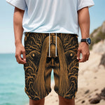 Gold Odin With Huginn And Muninn Print Men's Cargo Shorts