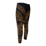 Gold Odin With Huginn And Muninn Print Men's Compression Pants