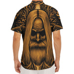 Gold Odin With Huginn And Muninn Print Men's Deep V-Neck Shirt