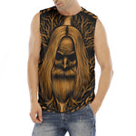 Gold Odin With Huginn And Muninn Print Men's Fitness Tank Top