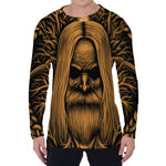 Gold Odin With Huginn And Muninn Print Men's Long Sleeve T-Shirt