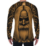Gold Odin With Huginn And Muninn Print Men's Long Sleeve T-Shirt