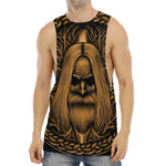 Gold Odin With Huginn And Muninn Print Men's Muscle Tank Top