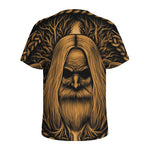Gold Odin With Huginn And Muninn Print Men's Sports T-Shirt