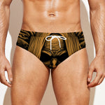 Gold Odin With Huginn And Muninn Print Men's Swim Briefs