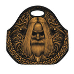 Gold Odin With Huginn And Muninn Print Neoprene Lunch Bag