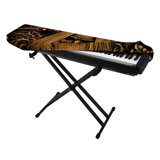 Gold Odin With Huginn And Muninn Print Piano Keyboard Cover
