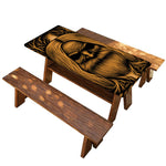 Gold Odin With Huginn And Muninn Print Picnic Table Cover