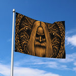 Gold Odin With Huginn And Muninn Print Polyester Flag