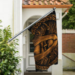 Gold Odin With Huginn And Muninn Print Polyester Flag