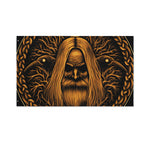 Gold Odin With Huginn And Muninn Print Polyester Flag