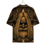 Gold Odin With Huginn And Muninn Print Rayon Hawaiian Shirt