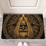Gold Odin With Huginn And Muninn Print Rubber Doormat