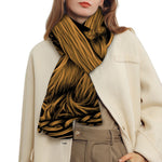 Gold Odin With Huginn And Muninn Print Scarf