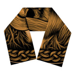 Gold Odin With Huginn And Muninn Print Scarf