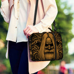 Gold Odin With Huginn And Muninn Print Shoulder Strap Bible Bag