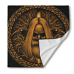 Gold Odin With Huginn And Muninn Print Silk Bandana