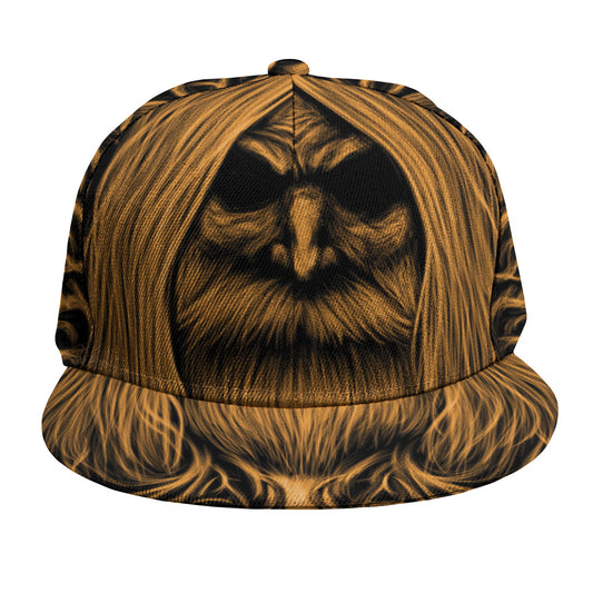 Gold Odin With Huginn And Muninn Print Snapback Cap