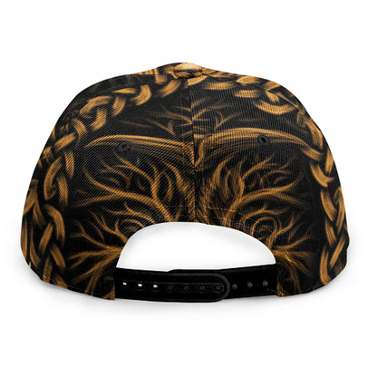 Gold Odin With Huginn And Muninn Print Snapback Cap