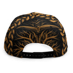 Gold Odin With Huginn And Muninn Print Snapback Cap