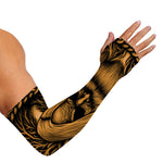 Gold Odin With Huginn And Muninn Print Sun Protection Arm Sleeves