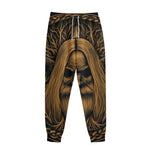 Gold Odin With Huginn And Muninn Print Sweatpants