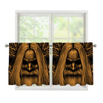 Gold Odin With Huginn And Muninn Print Tier Curtains