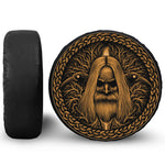 Gold Odin With Huginn And Muninn Print Tire Cover