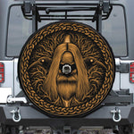 Gold Odin With Huginn And Muninn Print Tire Cover With Camera Hole