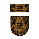 Gold Odin With Huginn And Muninn Print Toilet Lid And Tank Cover Set