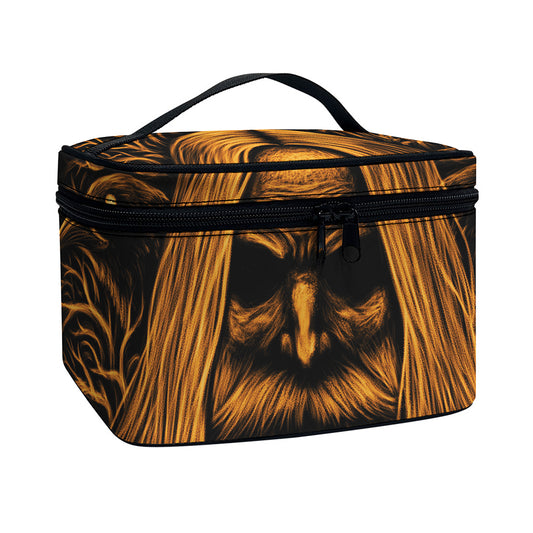 Gold Odin With Huginn And Muninn Print Travel Makeup Bag